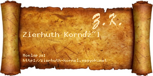 Zierhuth Kornél névjegykártya